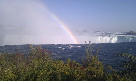Niagara’s Falls Rainbow! Effect of the sun shining and wind.