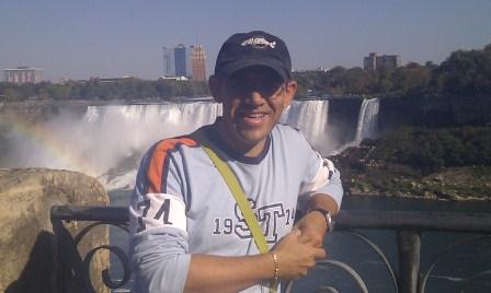 Visiting the Falls! Back is the American Falls.
