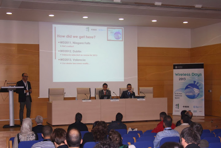 Wireless Days Opening Session. With D. Francisco Mora the Rector of the UPV and D. Carlos Calafate, TPC Chair.